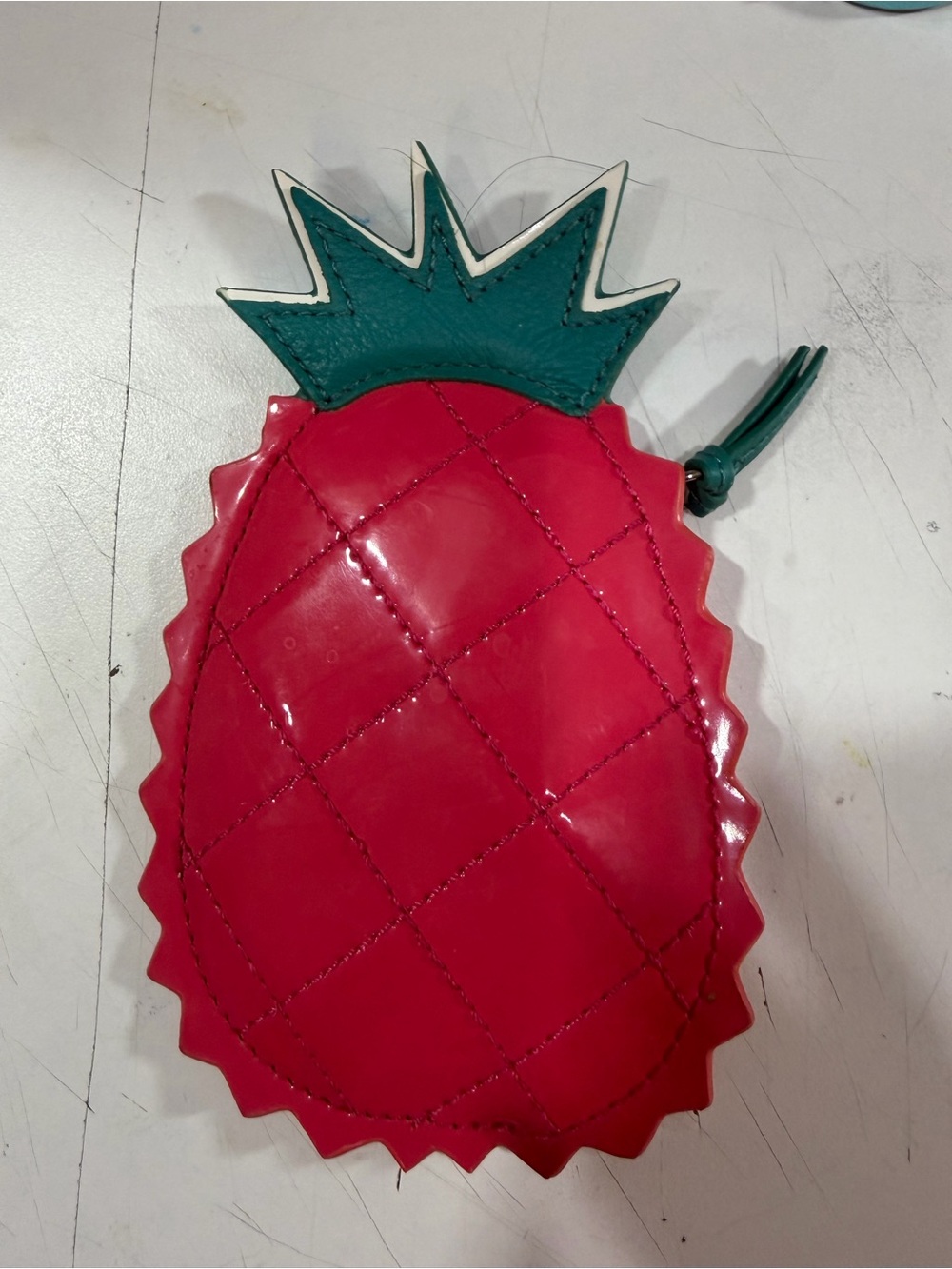 Coach Pineapple Coin Purse - Pink with Teal Top